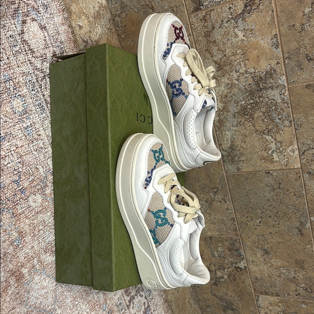 Gucci White and Blue Athletic Chunky Sneakers - Picture 8 of 8
